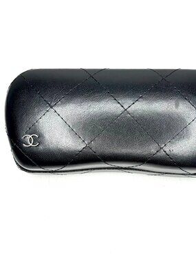 Genuine Chanel Designer CC Logo Leather Matelasse Quilted Sunglasses CASE ONLY